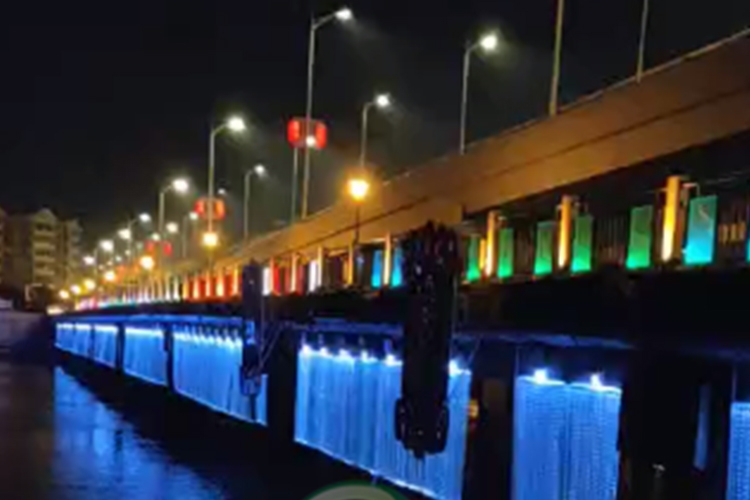 光纤帘大桥亮化